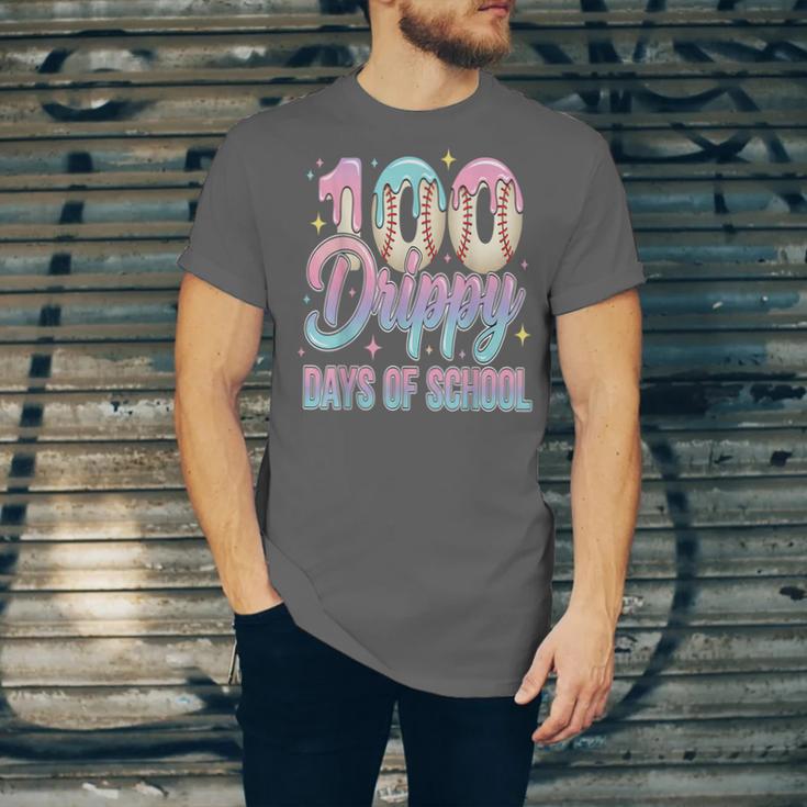 Boys Kids 100 Drippy Days Of School Baseball Drip Ice Cream Unisex Jersey T-Shirt
