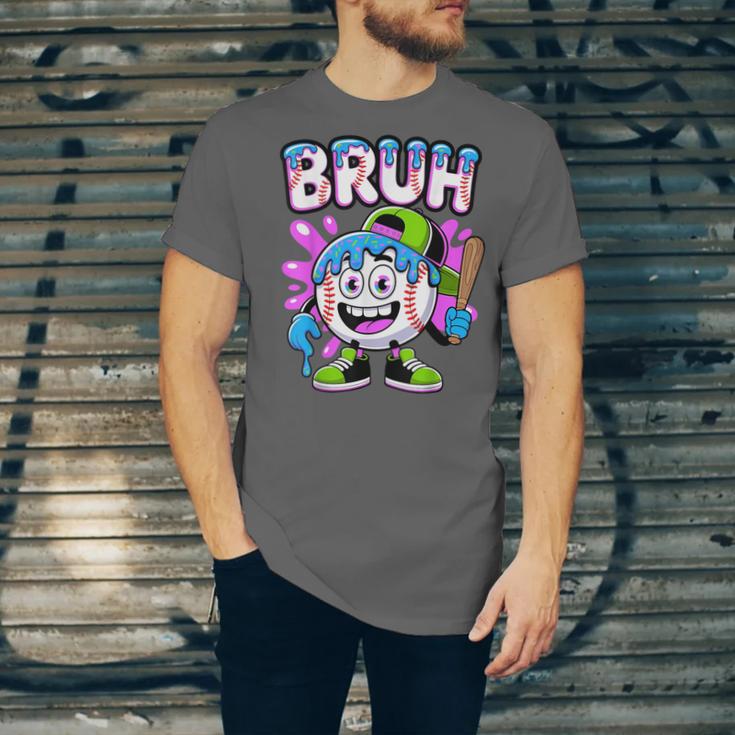 Bruh Baseball Drip Boys Youth Ice Cream Dripping Baseball Unisex Jersey T-Shirt