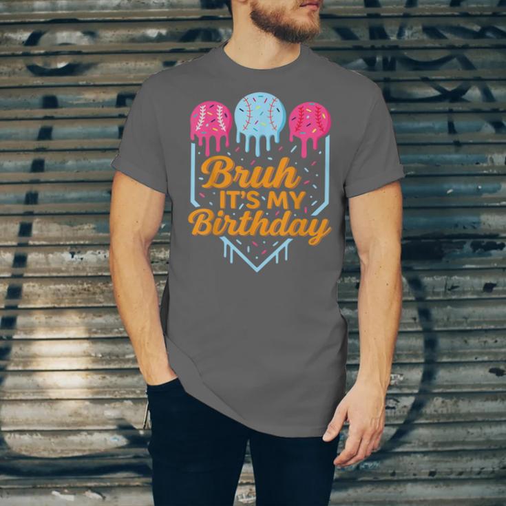 Bruh It's My Birthday Ice Cream Drip Baseball Birthday Unisex Jersey T-Shirt