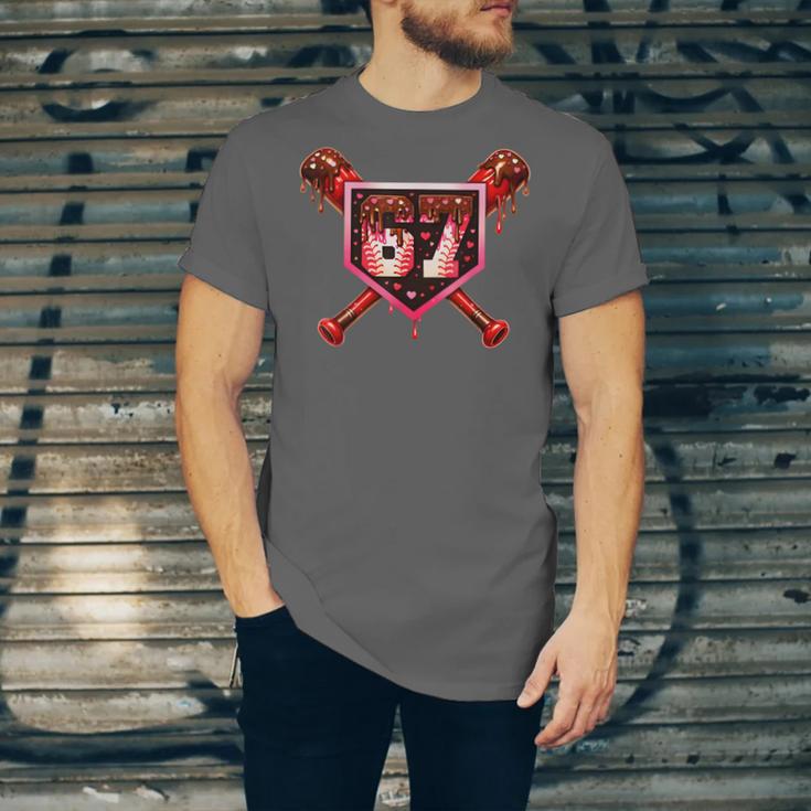 Chocolate 67 Drip Baseball Valentine Love Sports Unisex Jersey T-Shirt