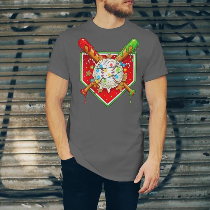 Christmas Baseball Ice Cream Drip Men Women Kids Unisex Jersey T-Shirt