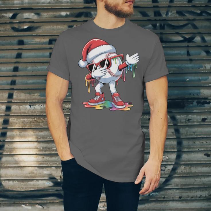 Christmas Baseball Ice Cream Dripping Santa Baseball Drip Unisex Jersey T-Shirt Christmas Baseball Ice Cream Dripping Santa Baseball Drip Unisex Jersey T-Shirt