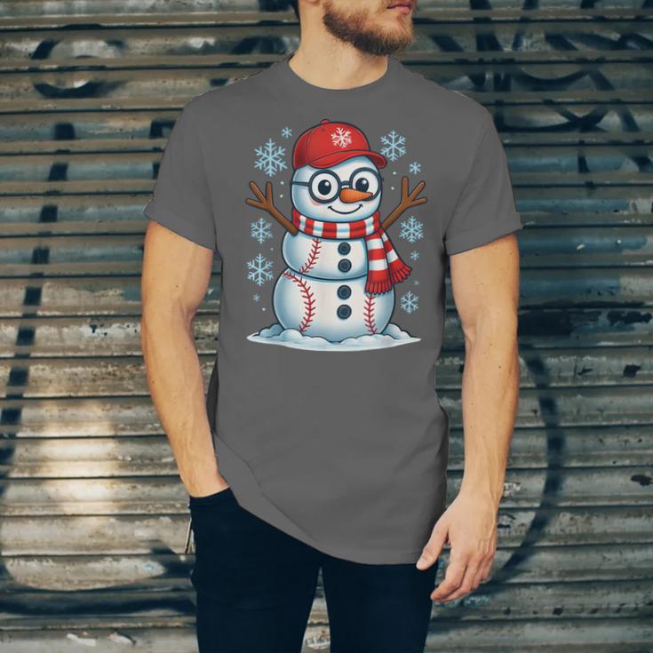 Christmas Baseball Snowman Xmas Pajamas Women Men Boys Unisex Jersey T-Shirt Christmas Baseball Snowman Xmas Pajamas Women Men Boys Unisex Jersey T-Shirt