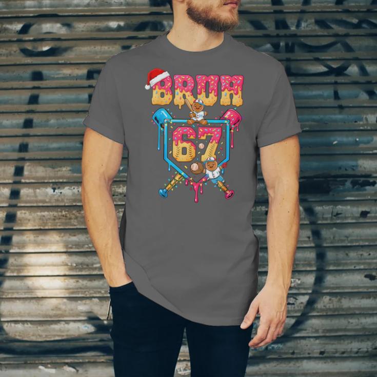 Christmas Gingerbread Bruh 67 Baseball Ice Cream Drip Kids Unisex Jersey T-Shirt