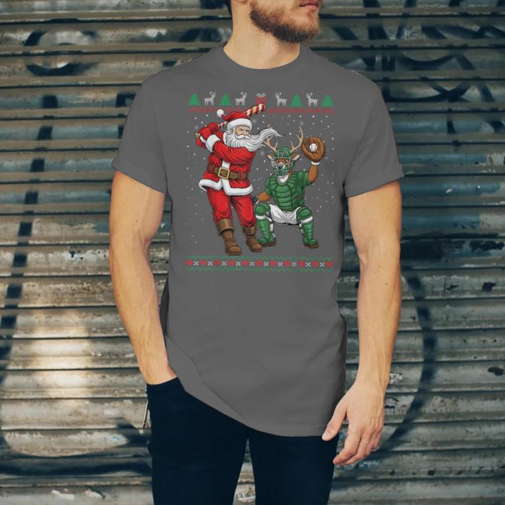 Christmas Santa Baseball Ugly Sweater Unisex Jersey T-Shirt