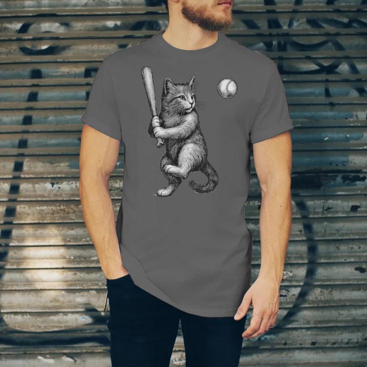 Cute Kitten Playing Baseball Hitter Bat Cool Baseball Cat Unisex Jersey T-Shirt Cute Kitten Playing Baseball Hitter Bat Cool Baseball Cat Unisex Jersey T-Shirt