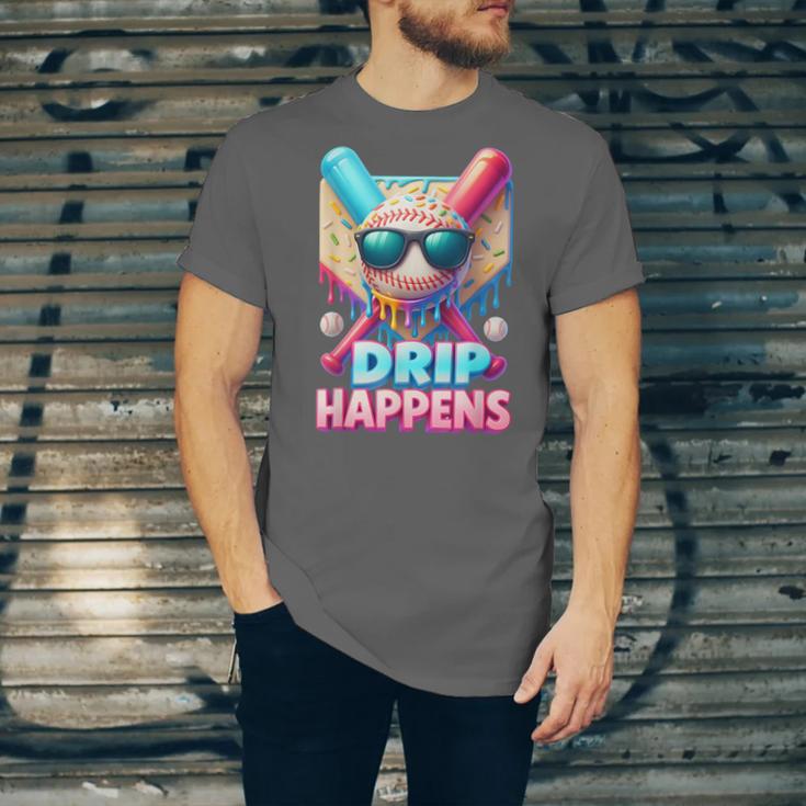 Drip Happens Baseball Ice Cream Bat And Ball With Sunglasses Unisex Jersey T-Shirt