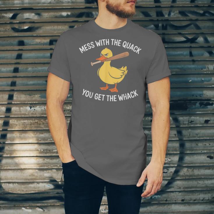 Duck And Baseball Bat Mess With The Quack You Get Whack Unisex Jersey T-Shirt