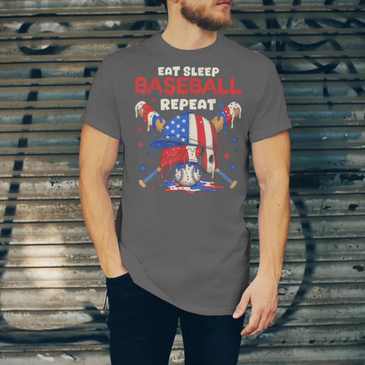 Eat Sleep Baseball Repeat Ice Cream Drip Crossed Bats Unisex Jersey T-Shirt Eat Sleep Baseball Repeat Ice Cream Drip Crossed Bats Unisex Jersey T-Shirt