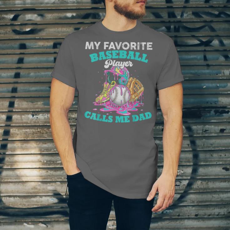 My Favorite Baseball Player Calls Me Dad Ice Cream Drip Unisex Jersey T-Shirt