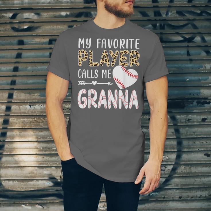 My Favorite Player Calls Me Granna Baseball Leopard Unisex Jersey T-Shirt