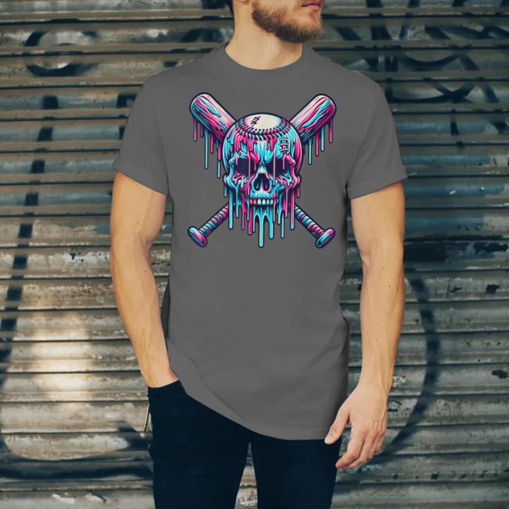 Halloween Baseball Skull Drip Baseball Lifestyle Boy Men Unisex Jersey T-Shirt