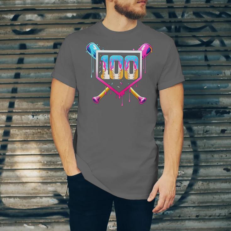 Happy 100 Days Of School Baseball Drip 100th Day Of School Unisex Jersey T-Shirt Happy 100 Days Of School Baseball Drip 100th Day Of School Unisex Jersey T-Shirt