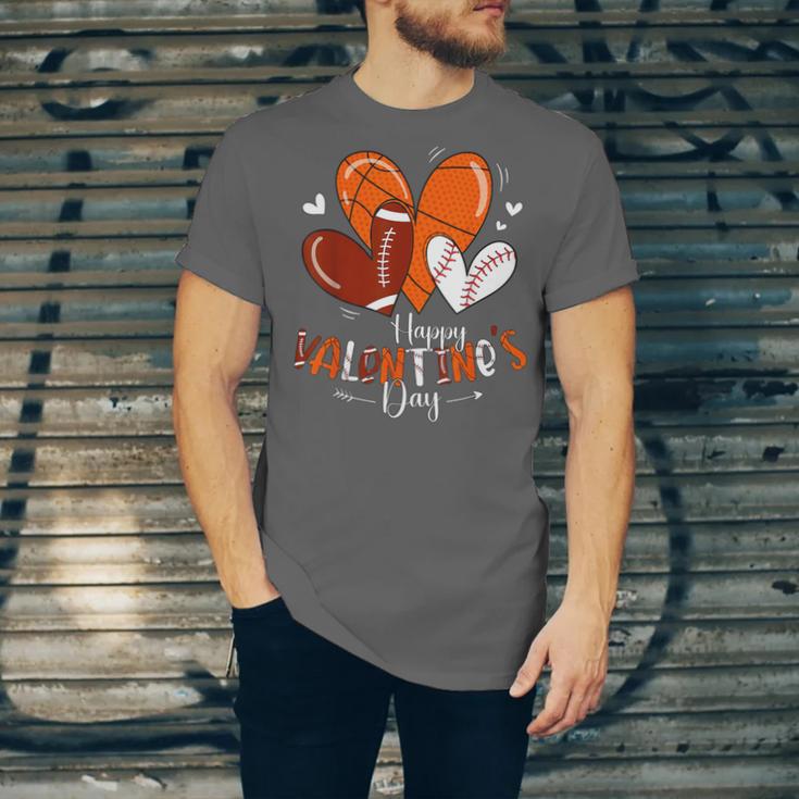 Happy Valentines Day Basketball Baseball Football Boys Unisex Jersey T-Shirt Happy Valentines Day Basketball Baseball Football Boys Unisex Jersey T-Shirt