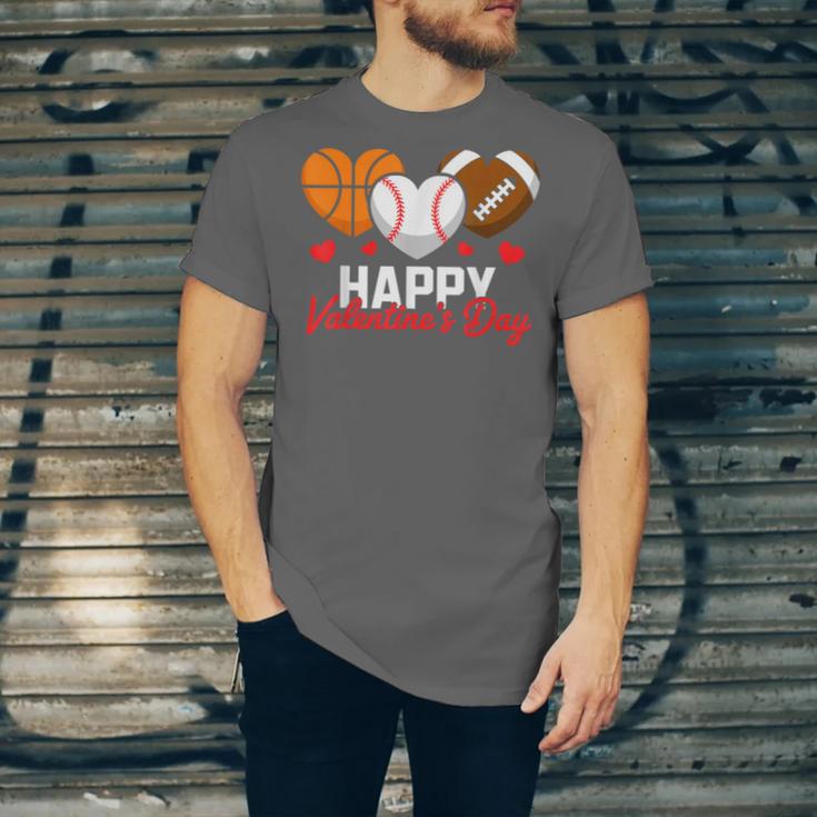 Happy Valentine’s Day Basketball Football Baseball Hearts Unisex Jersey T-Shirt
