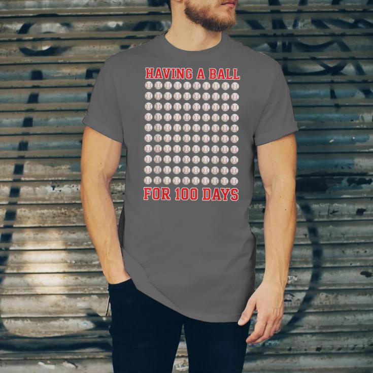 Having A Ball For 100 Days Of School 100th Baseball Unisex Jersey T-Shirt