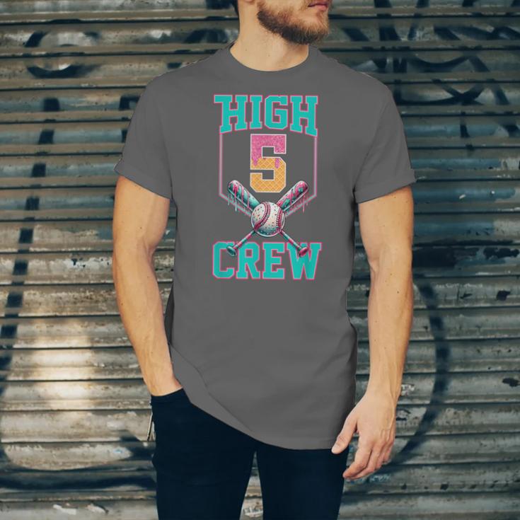 Hi 5 Birthday Party Decorations For Boy Baseball Drip 5th Unisex Jersey T-Shirt Hi 5 Birthday Party Decorations For Boy Baseball Drip 5th Unisex Jersey T-Shirt