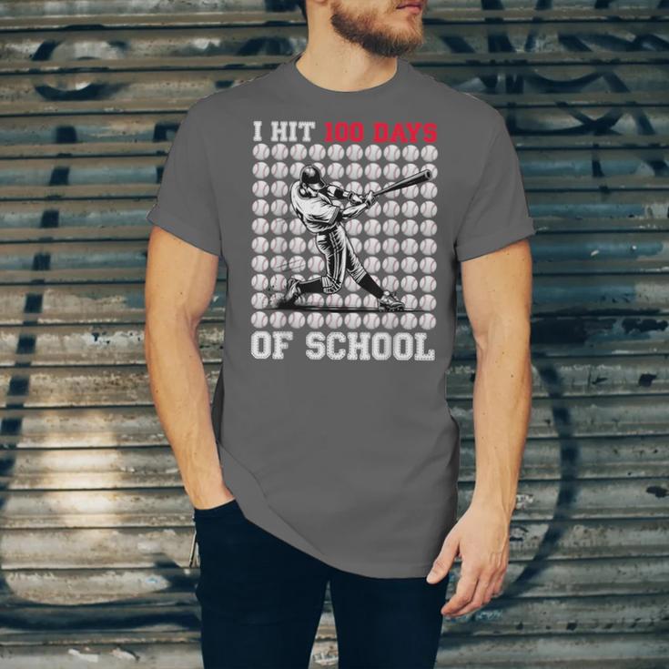 I Hit 100 Days Of School Baseball 100th Day Boys Kids Unisex Jersey T-Shirt