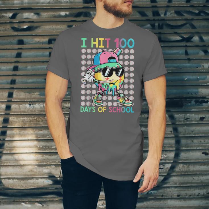 I Hit 100 Days Of School Baseball Drip 100th Day Of School Unisex Jersey T-Shirt I Hit 100 Days Of School Baseball Drip 100th Day Of School Unisex Jersey T-Shirt