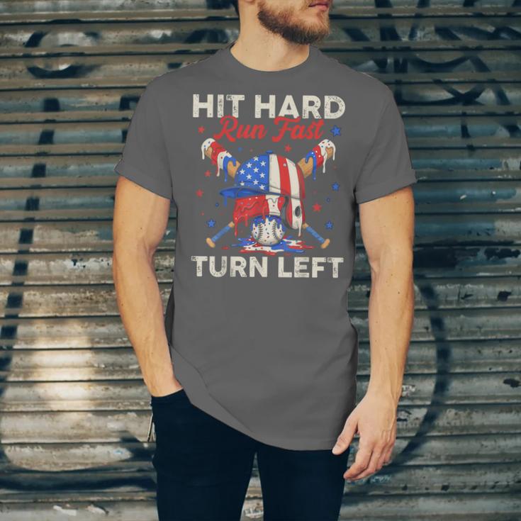 Hit Hard Run Fast Turn Left Baseball Cream Drip Crossed Bats Unisex Jersey T-Shirt Hit Hard Run Fast Turn Left Baseball Cream Drip Crossed Bats Unisex Jersey T-Shirt