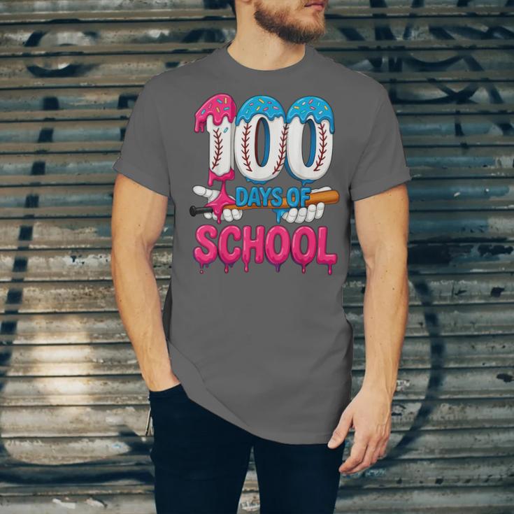 HUGvyn 100 Days Of School Baseball Ice Cream Teacher Student Unisex Jersey T-Shirt HUGvyn 100 Days Of School Baseball Ice Cream Teacher Student Unisex Jersey T-Shirt