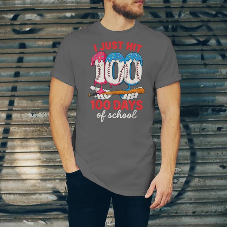 HUGvyn I Just Hit 100 Days Of School Baseball Ice Cream Boys Unisex Jersey T-Shirt HUGvyn I Just Hit 100 Days Of School Baseball Ice Cream Boys Unisex Jersey T-Shirt