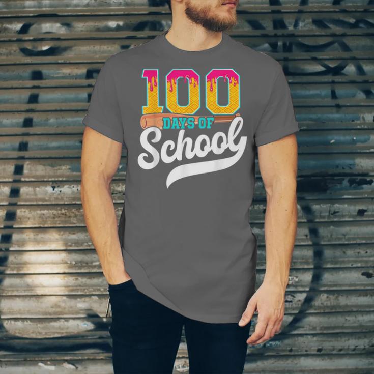 Ice Cream Drip 100 Days Of School Baseball Boys 100th Day Unisex Jersey T-Shirt