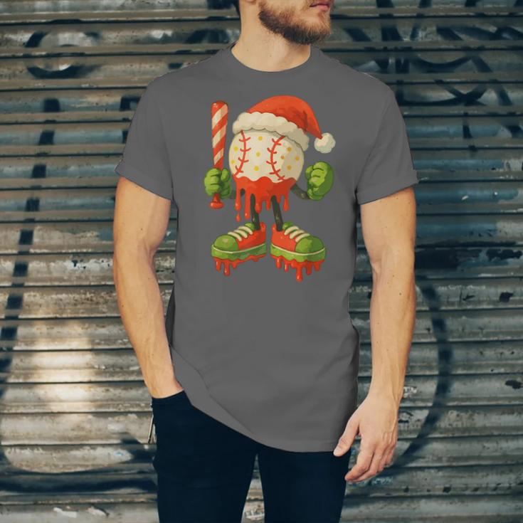 Ice Cream Drip Baseball Christmas Baseball Drip Candy Cane Unisex Jersey T-Shirt Ice Cream Drip Baseball Christmas Baseball Drip Candy Cane Unisex Jersey T-Shirt