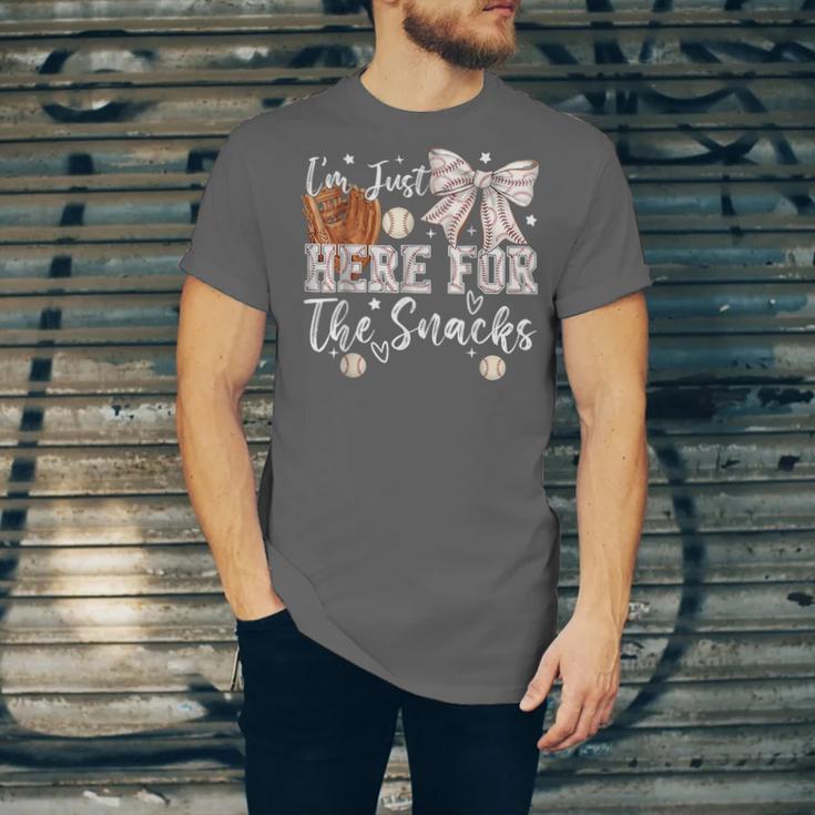 I'm Just Here For The Snacks Baseball Coquette Game Day Girl Unisex Jersey T-Shirt I'm Just Here For The Snacks Baseball Coquette Game Day Girl Unisex Jersey T-Shirt
