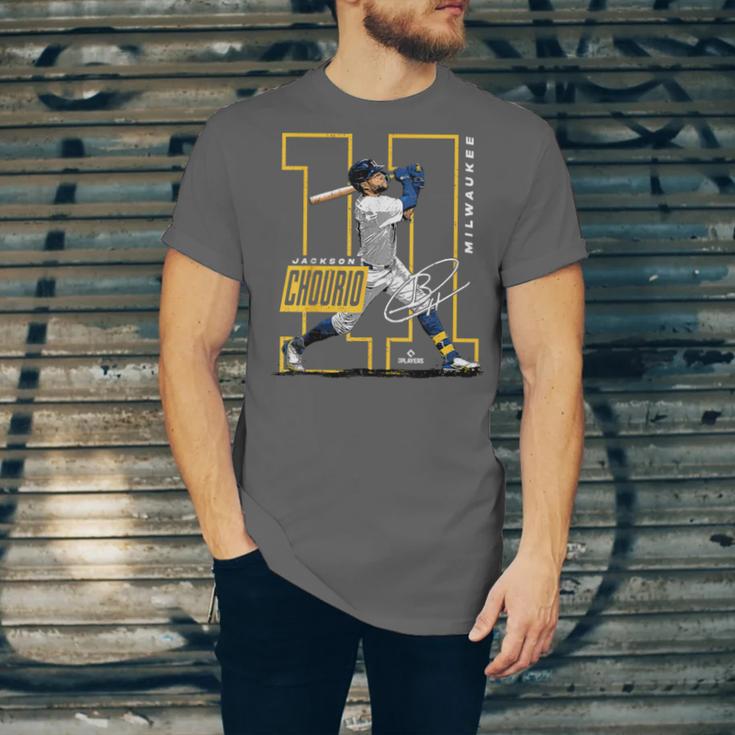 Jackson Chourio Milwaukee MLB Baseball Player MLBJCH202M Unisex Jersey T-Shirt Jackson Chourio Milwaukee MLB Baseball Player MLBJCH202M Unisex Jersey T-Shirt