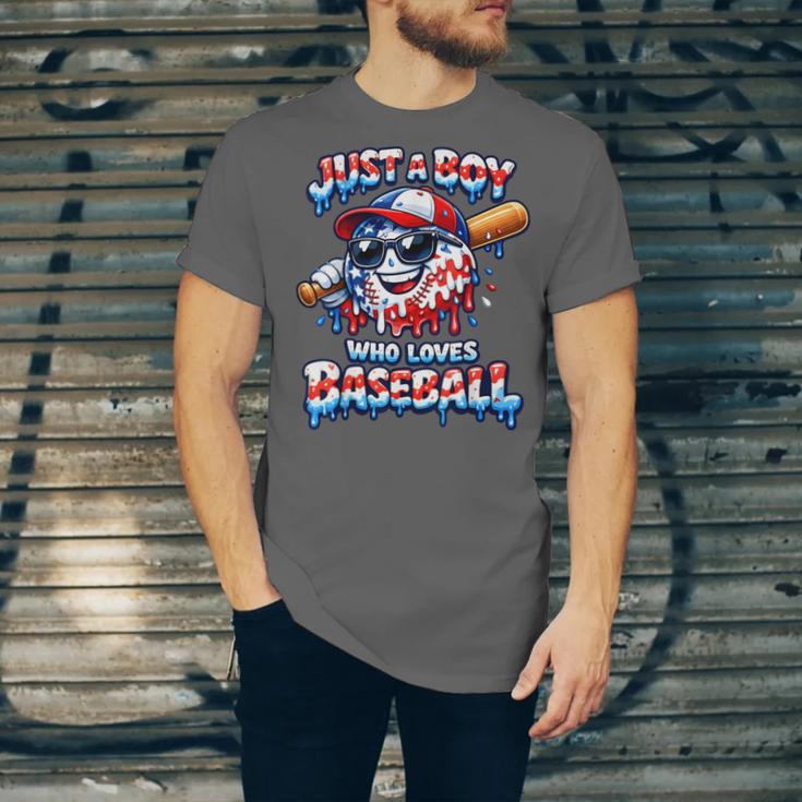 Just A Boy Who Loves Baseball Patriotic Drip For Youth Boys Unisex Jersey T-Shirt Just A Boy Who Loves Baseball Patriotic Drip For Youth Boys Unisex Jersey T-Shirt
