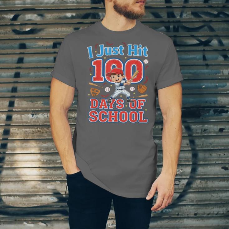 I Just Hit 100 Days Of School Baseball 100th Day Boys Kids Unisex Jersey T-Shirt
