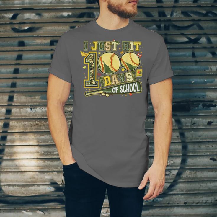I Just Hit 100 Days Of School Baseball Teacher Boy Girl Kid Unisex Jersey T-Shirt