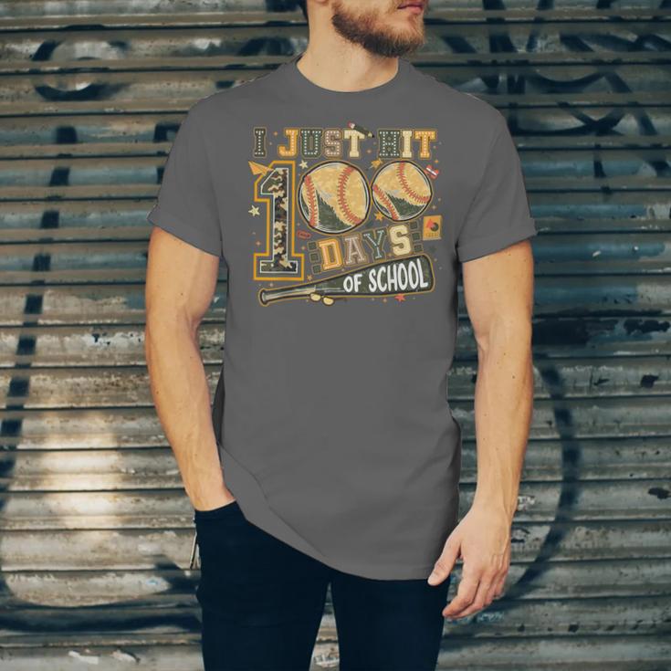 I Just Hit 100 Days Of School Camo Baseball Boy Kids Teacher Unisex Jersey T-Shirt