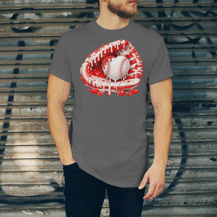 Kid Drip Ice Cream Baseball Heart Catcher Valentines Day Boy Unisex Jersey T-Shirt