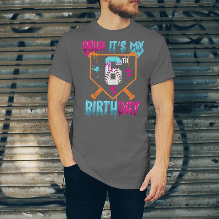Kids Baseball Drip Bruh It's My 6th Birthday Boy Ice Cream Drip Unisex Jersey T-Shirt Kids Baseball Drip Bruh It's My 6th Birthday Boy Ice Cream Drip Unisex Jersey T-Shirt