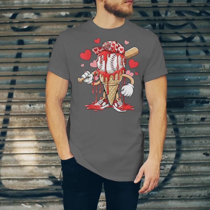 Kids Baseball Drip Ice Cream Apparel Kids Boys Valentine Unisex Jersey T-Shirt