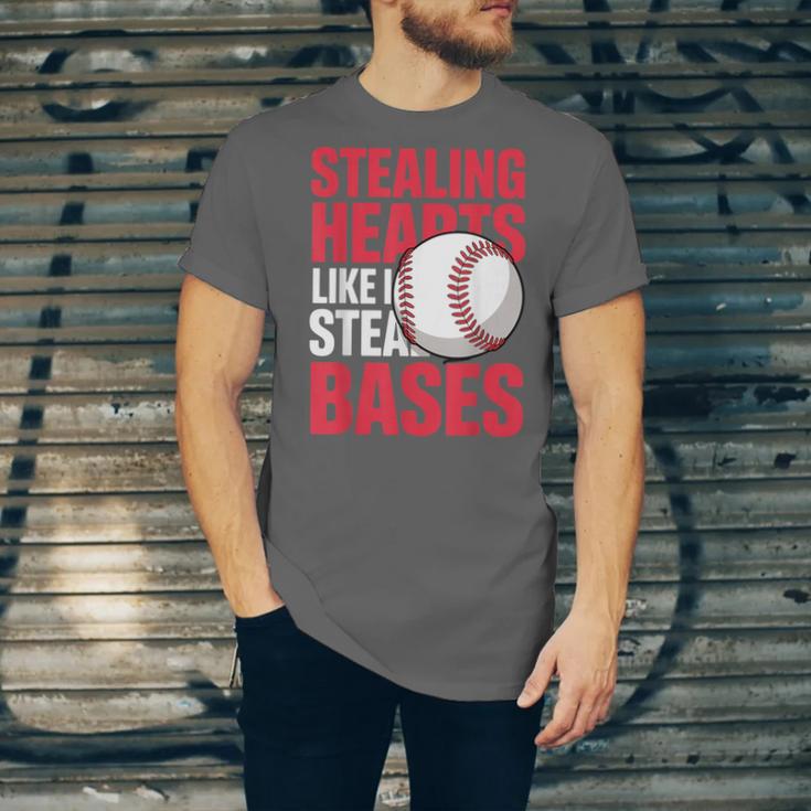 Kids Stealing Hearts Like I Steal Bases Cute Baseball Boys Unisex Jersey T-Shirt Kids Stealing Hearts Like I Steal Bases Cute Baseball Boys Unisex Jersey T-Shirt