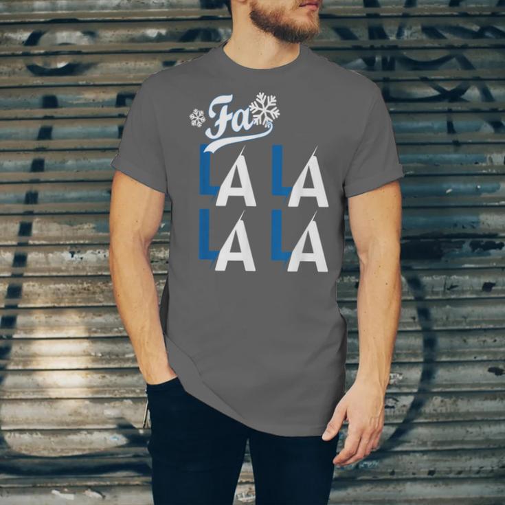 LA Baseball Fan Christmas FA La La Holiday Blue Theme Unisex Jersey T-Shirt