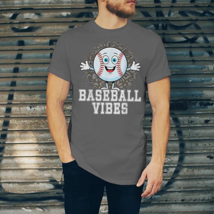 Leopard Baseball Vibes Game Day Softball Life Mom Unisex Jersey T-Shirt