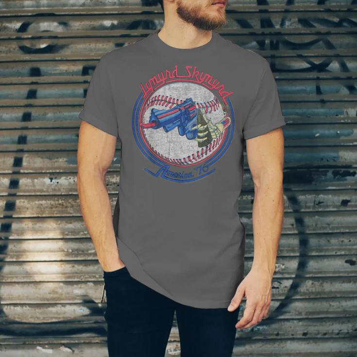 Lynyrd Skynyrd Skeleton Baseball Gun US Flag Cowboy Rock Fan Unisex Jersey T-Shirt