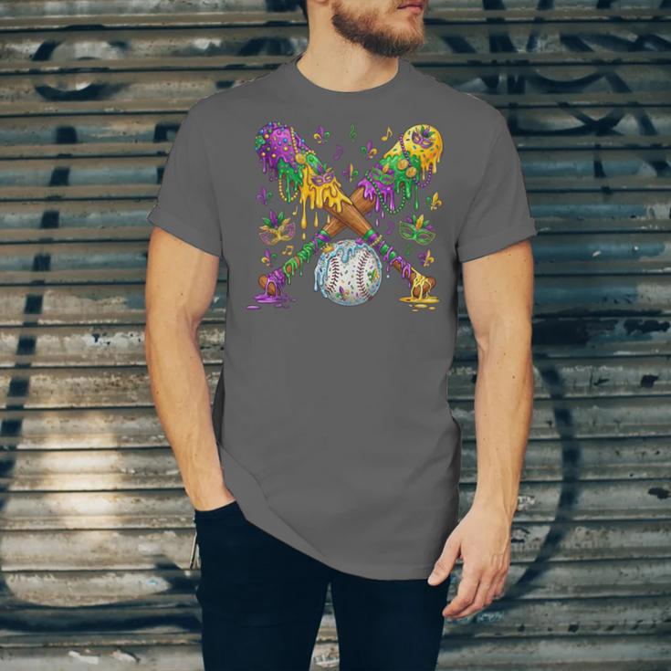 Mardi Gras Baseball Drip Shirt Cool Dripping Baseball Drip Unisex Jersey T-Shirt
