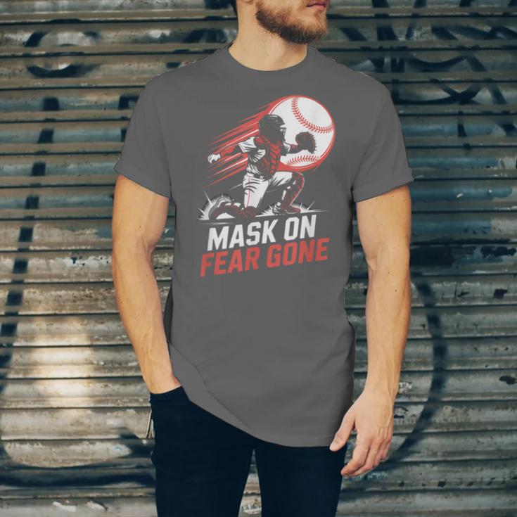 Mask On Fear Gone Baseball Catcher Softball Unisex Jersey T-Shirt Mask On Fear Gone Baseball Catcher Softball Unisex Jersey T-Shirt
