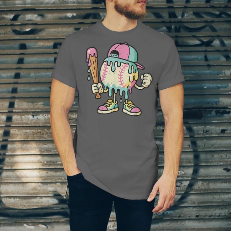 Melted Ice-Cream Baseball Mascot Pastel Pop Unisex Jersey T-Shirt Melted Ice-Cream Baseball Mascot Pastel Pop Unisex Jersey T-Shirt
