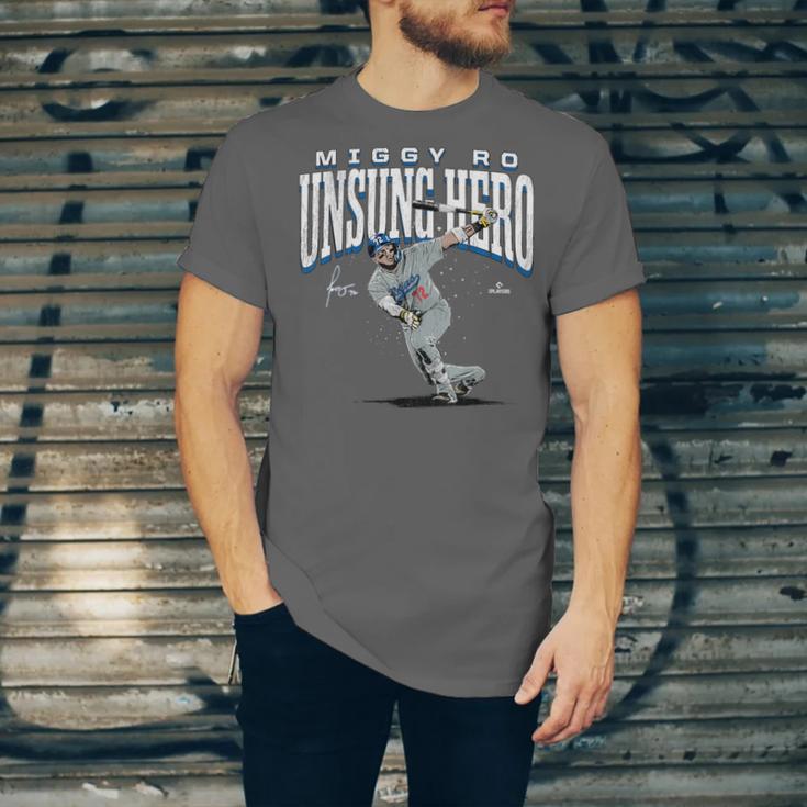 Miguel Rojas Unsung Hero Los Angeles Baseball MLBPA Unisex Jersey T-Shirt Miguel Rojas Unsung Hero Los Angeles Baseball MLBPA Unisex Jersey T-Shirt