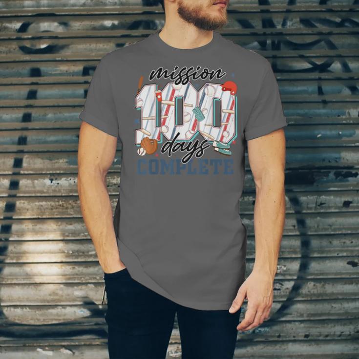Mission 100 Days Complete Baseball 100th Day Of School Boys Unisex Jersey T-Shirt