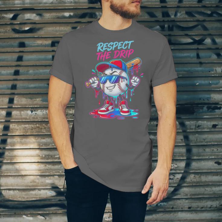 Respect The Drip Baseball Bat Sunglasses Mascot Unisex Jersey T-Shirt Respect The Drip Baseball Bat Sunglasses Mascot Unisex Jersey T-Shirt