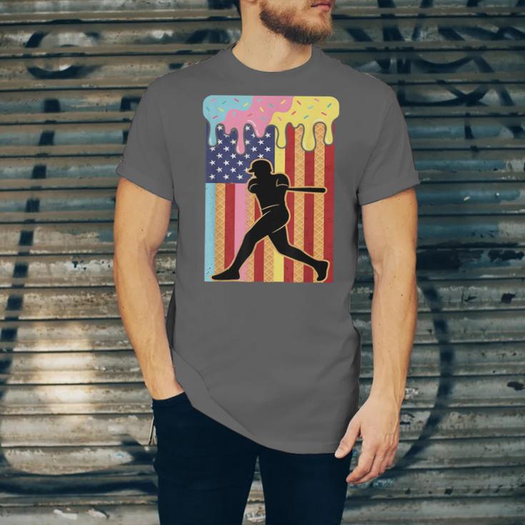 Retro Baseball Drip Boys Ice Cream Patriotic American Flag Unisex Jersey T-Shirt Retro Baseball Drip Boys Ice Cream Patriotic American Flag Unisex Jersey T-Shirt
