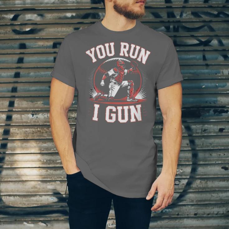 You Run I Gun Baseball Catcher Softball Player Unisex Jersey T-Shirt