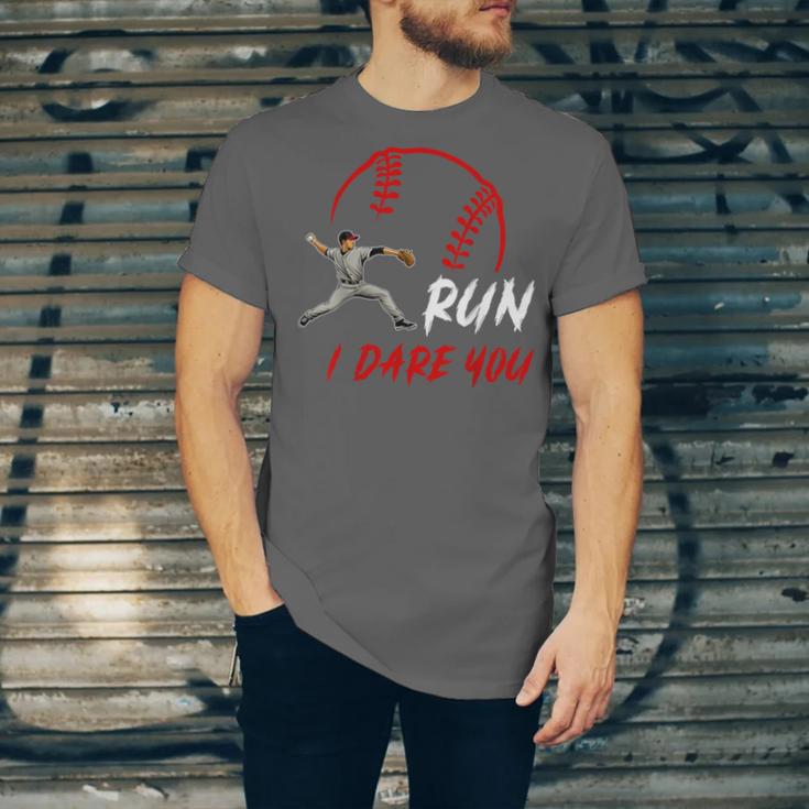 Run Steal I Dare You Humor Baseball Catcher Vintage Unisex Jersey T-Shirt Run Steal I Dare You Humor Baseball Catcher Vintage Unisex Jersey T-Shirt